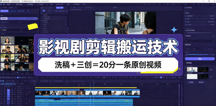 影视剧剪辑搬运技术，洗稿+三创=20分一条原创视频-阿牛笔记