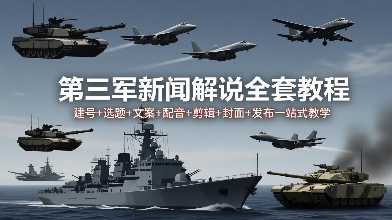 第三军迷新闻解说全套教程：建号+选题+文案+配音+剪辑+封面+发布一站式教学-阿牛笔记