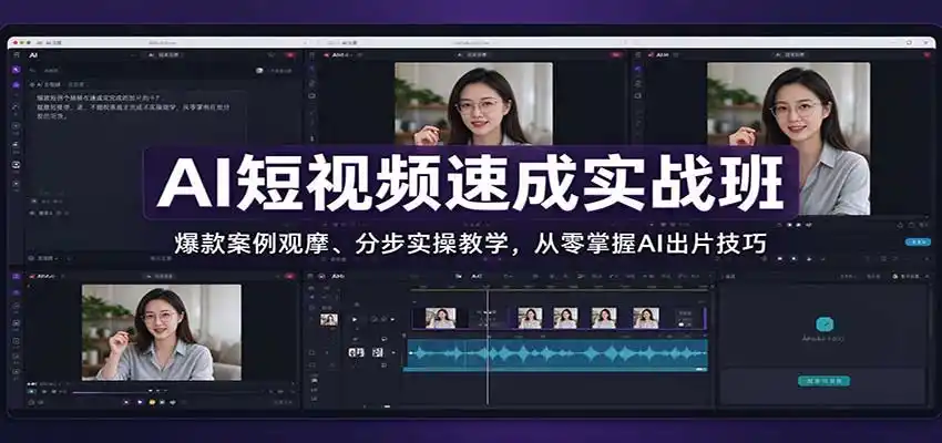 AI短视频速成实战班:爆款案例观摩、分步实操教学,从零掌握AI出片技巧-阿牛笔记