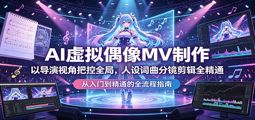 AI虚拟偶像MV制作：以导演视角把控全局，人设词曲分镜剪辑全精通-阿牛笔记