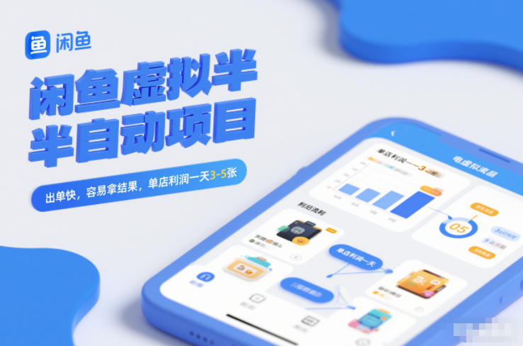 闲鱼虚拟半自动项目，出单快，容易拿结果，单店利润一天3-5张-阿牛笔记