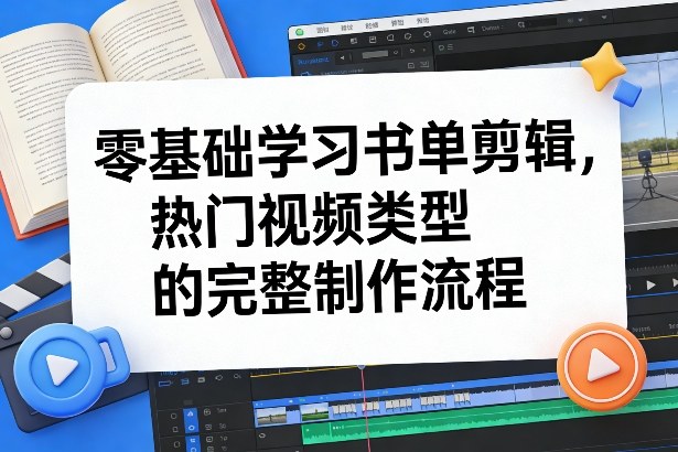 零基础学习书单剪辑，热门视频类型的完整制作流程(更新2026)-阿牛笔记