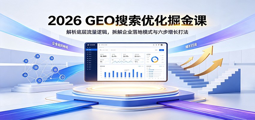 2026 GEO搜索优化掘金课：解析底层流量逻辑，拆解企业落地模式与六步增长打法-阿牛笔记