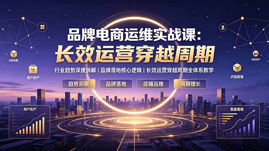 品牌电商运维实战课：行业趋势深度拆解｜品牌落地核心逻辑｜长效运营穿越周期全体系教学-阿牛笔记