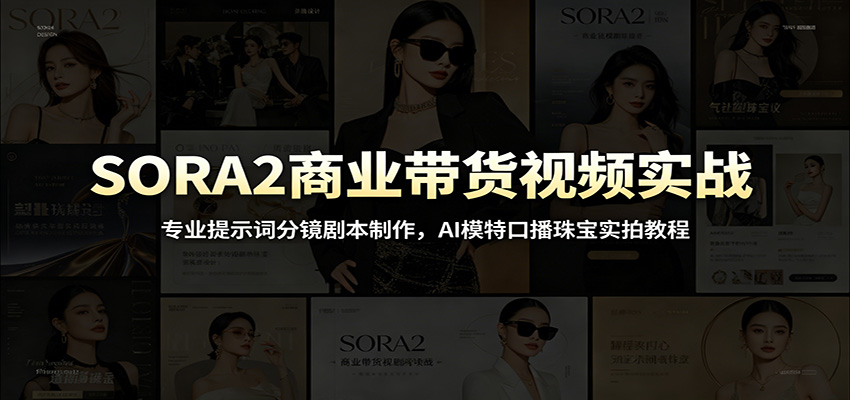 SORA2商业带货视频实战：专业提示词分镜剧本制作，AI模特口播珠宝实拍教程-阿牛笔记
