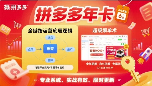 拼多多年卡，拼多多全链路运营底层逻辑，超级爆单术【更新26年1月】-阿牛笔记