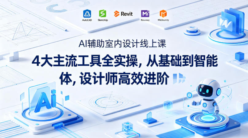 AI辅助室内设计线上课｜4大主流工具全实操，从基础到智能体，设计师高效进阶-阿牛笔记