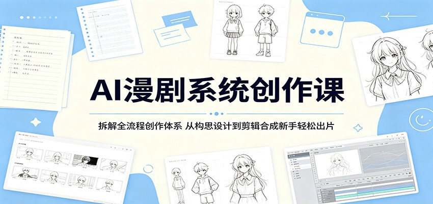 AI漫剧系统创作课：拆解全流程创作体系，从构思设计到剪辑合成新手轻松出片-阿牛笔记