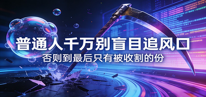 付费文章《通人千万别盲目追风口》否则到最后只有被收割的份-阿牛笔记