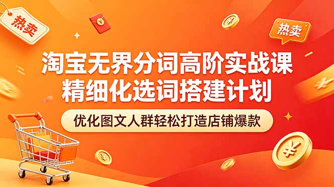 淘宝无界分词高阶实战课 精细化选词搭建计划 优化图文人群轻松打造店铺爆款-阿牛笔记