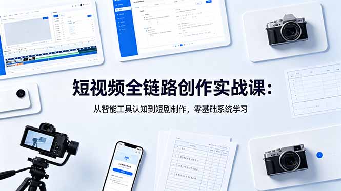 短视频全链路创作实战课：从智能工具认知到短剧制作，零基础系统学习-阿牛笔记
