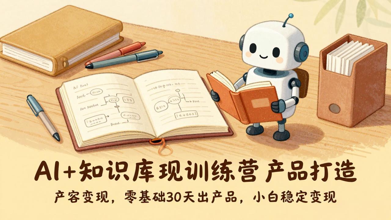 AI+知识库变现训练营，产品打造、内容创作、全平台变现，零基础30天出产品，小白稳定变现-阿牛笔记