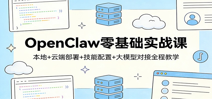 OpenClaw零基础实战课:本地+云端部署+技能配置+大模型对接全程教学-阿牛笔记