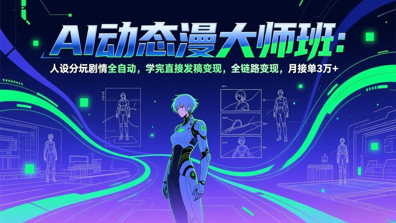 AI动态漫剧大师班：人设分镜剧情全自动，学完直接发稿变现，全链路变现，月接单3万+-阿牛笔记