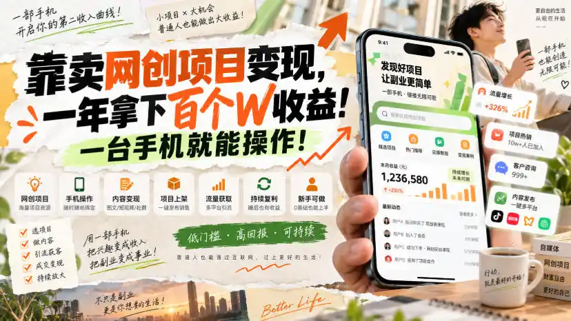 网创小程序虚拟资料变现，一年拿下百万收益，一部手机就可以做，0成本变现副业！-阿牛笔记