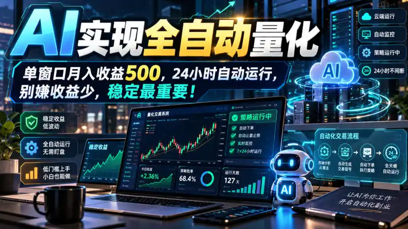 AI全自动量化项目，长期稳定可落地，0门槛躺赚稳定项目！-阿牛笔记