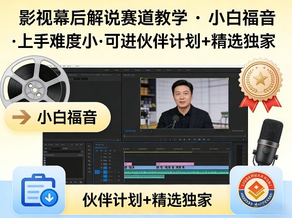 某大佬的影视幕后解说赛道教学，小白福音，上手难度小，可进伙伴计划+精选独家-阿牛笔记