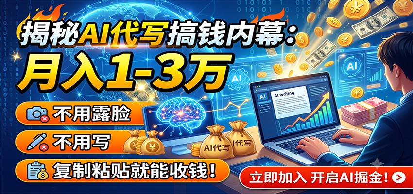 揭秘AI代写搞钱内幕:月入1-3万,不用露脸不用写,复制粘贴就能收钱!-阿牛笔记