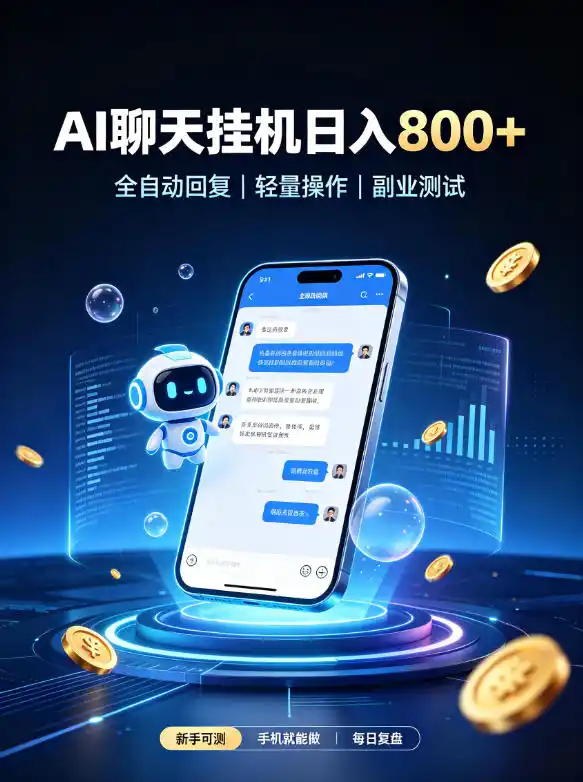 AI聊天挂G项目,日入800➕,全自动操作,适用个人副业,支持工作室矩阵操作【揭秘】 AI聊天挂G项目,日入800➕,全自动操作,适用个人副业,支持工作室矩阵操作【揭秘】