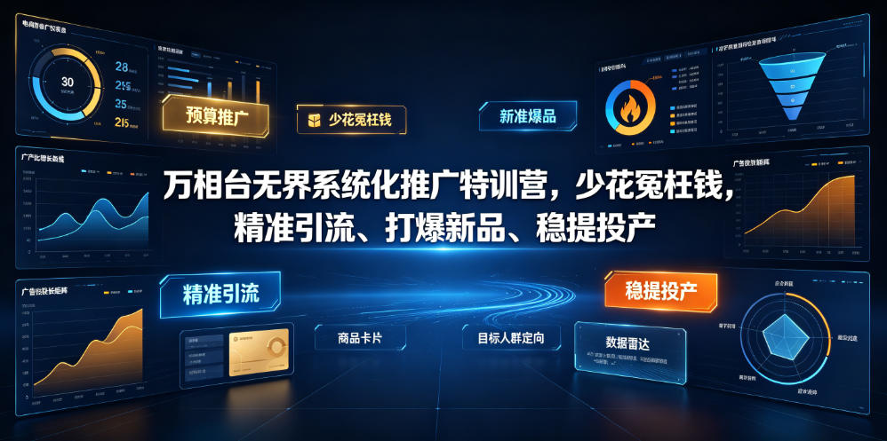 万相台无界系统化推广特训营VI0.0，少花冤枉钱，精准引流、打爆新品、稳提投产(全程录音+字幕)-阿牛笔记