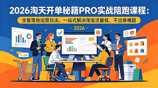 2026淘天开单秘籍PRO实战陪跑课程-更新:全套落地运营玩法,一站式解决淘宝流量低、不出单难题-阿牛笔记