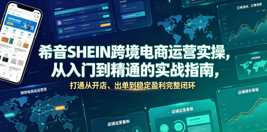 希音SHEIN跨境电商运营实操，从入门到精通的实战指南，打通从开店、出单到稳定盈利完整闭环-阿牛笔记