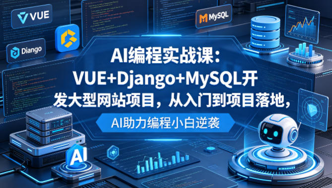 AI编程实战课：VUE+Django+MySQL开发大型网站项目，从入门到项目落地，AI助力编程小白逆袭-阿牛笔记