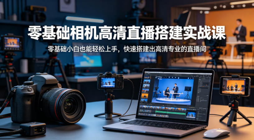 零基础相机高清直播间搭建实战课，小白也能轻松上手，快速搭建出高清专业的直播间-阿牛笔记