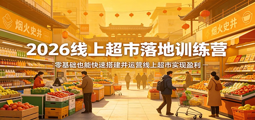 2026线上超市落地训练营,零基础也能快速搭建并运营线上超市实现盈利-阿牛笔记