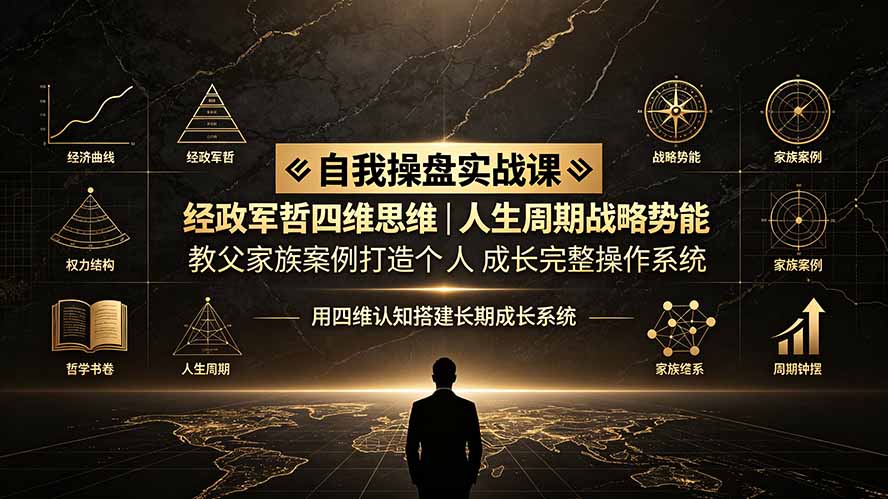 自我操盘实战课：经政军哲四维思维｜人生周期战略势能｜教父家族案例打造个人成长完整操作系统-阿牛笔记