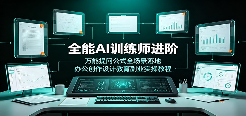 全能AI训练师进阶：万能提问公式全场景落地，办公创作设计教育副业实操教程-阿牛笔记