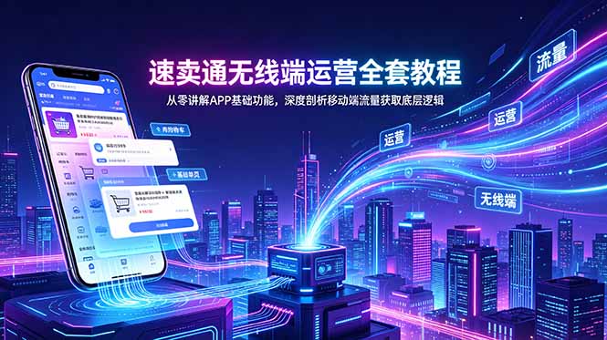 速卖通无线端运营全套教程，从零讲解APP基础功能，深度剖析移动端流量获取底层逻辑-阿牛笔记