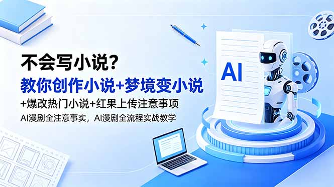 不会写小说?教你创作小说+梦境变小说+爆改热门小说+红果上传注意事项,AI漫剧全流程实战教学-阿牛笔记