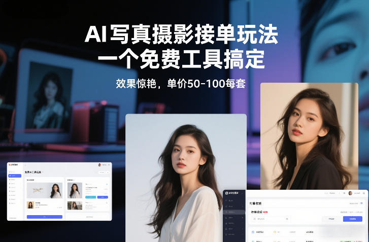 AI写真摄影接单玩法，一个免费工具搞定，效果惊艳，单价50-100每套-阿牛笔记