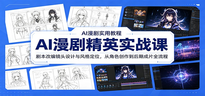 AI漫剧精英实战课：剧本改编镜头设计与风格定位，从角色创作到后期成片全流程-阿牛笔记