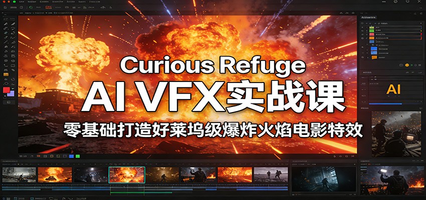 图片[1]-Curious Refuge AI VFX实战课，零基础打造好莱坞级爆炸火焰电影特效-阿牛笔记