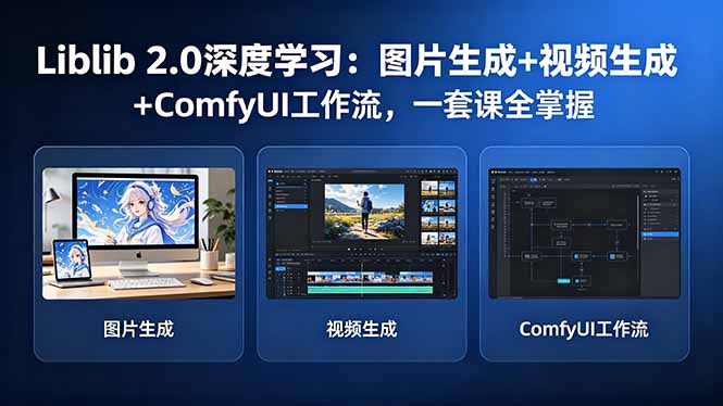 Liblib 2.0深度学习：图片生成+视频生成+ComfyUI工作流，一套课全掌握-阿牛笔记