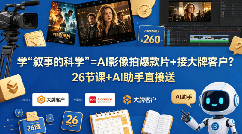 学《叙事的科学》=AI影像拍爆款片+接大牌客户？26节课+AI助手直接送【原创双语字幕】-阿牛笔记