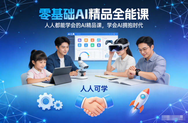 零基础AI精品全能课,人人都能学会的AI精品课,学会AI拥抱时代-阿牛笔记