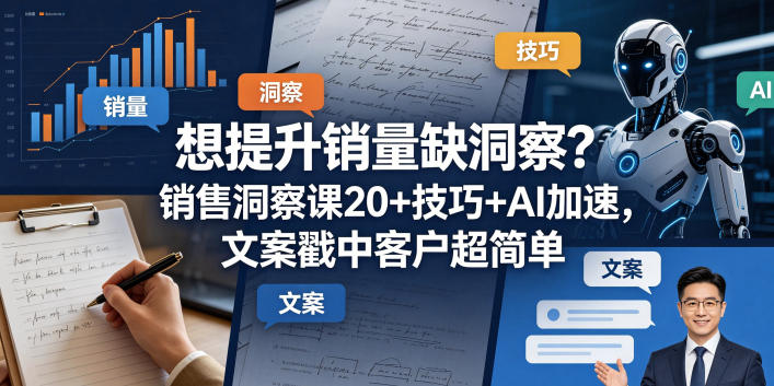 想提升销量缺洞察？销售洞察课20+技巧+AI加速，文案戳中客户超简单【原创双语字幕】-阿牛笔记