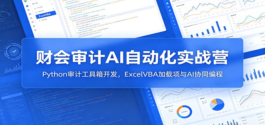财会审计AI自动化实战营：Python审计工具箱开发，ExcelVBA加载项与AI协同编程-阿牛笔记