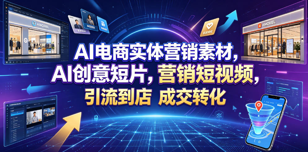 AI电商实体营销素材，AI创意短片，高效打造营销短视频，轻松引流到店，稳定提升门店客流与成交转化-阿牛笔记