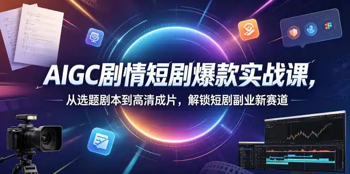 AIGC剧情短剧爆款实战课，从选题剧本到高清成片，解锁短剧副业新赛道(更新0906)-阿牛笔记