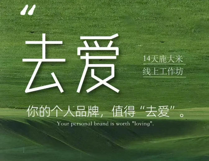 去爱14天鹿大米线上工作坊，你的个人品牌，值得“去爱”-阿牛笔记