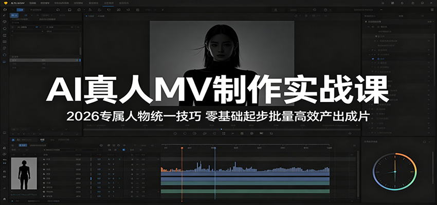AI真人MV制作实战课:2026专属人物统一技巧,零基础起步批量高效产出成片-阿牛笔记