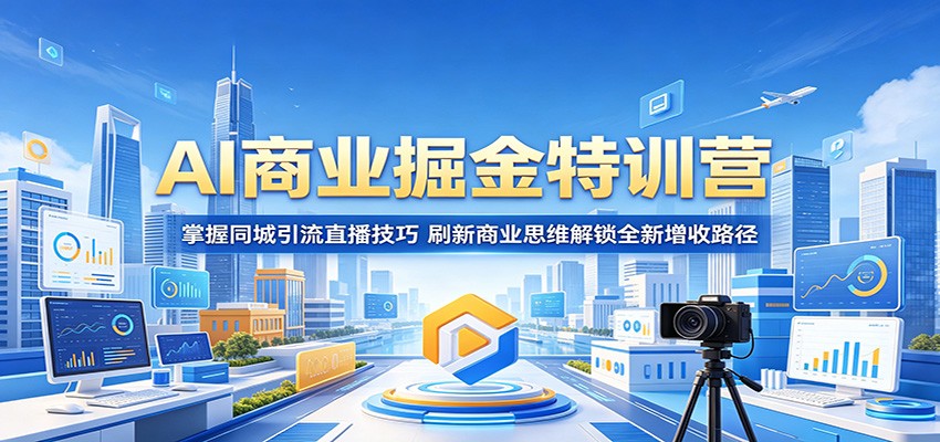 AI商业掘金特训营：掌握同城引流直播技巧，刷新商业思维解锁全新增收路径-阿牛笔记