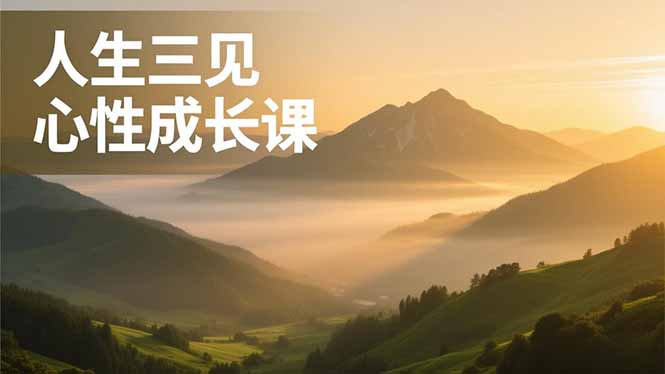 人生三见心性成长课，见天地众生自己，搞透人性安顿身心，活出清晰自我，内在富足无价-阿牛笔记