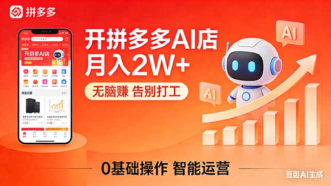 开一家拼多多AI店，月入2W+，无脑赚，告别打工，附SOP手册-阿牛笔记