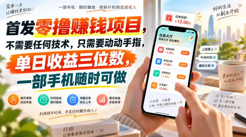 首发零撸賺钱项目,不需要任何技术,只需要动动手指,单日收益三位数,一部手机随时可做【揭秘】-阿牛笔记