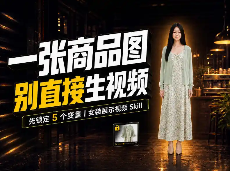 女装AI视频总翻车?问题不在提示词,女装展示视频Skill先锁定5个变量!-阿牛笔记